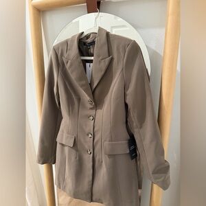 Dynamite Taupe Blazer with Button Detail